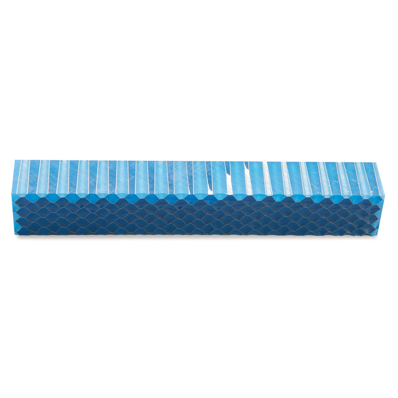 Honeycomb Acrylic Pen Blank - 3/4" x 3/4" x 5" - Color:Cerulean Blue